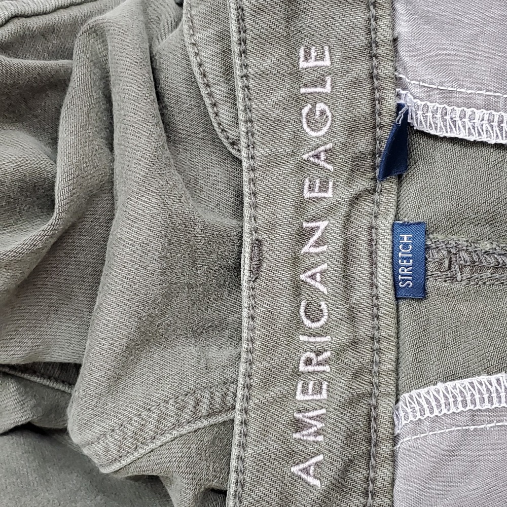 American Eagle Outfitters Women Pants 12 Green Cargo Wide-Leg High Rise Baggy - Picture 7 of 15